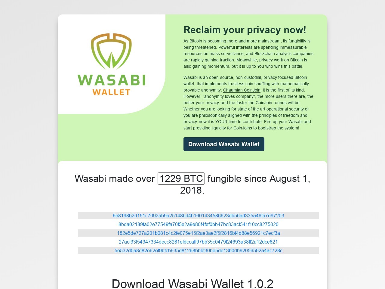 Wasabi Wallet - Bitzy