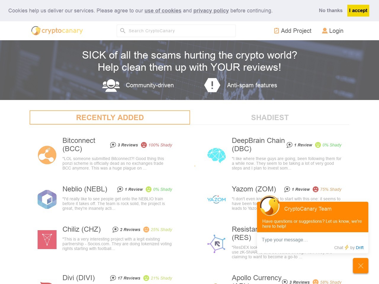 Crypto Canary - Bitzy