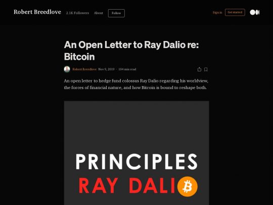 Open Letter to Dalio