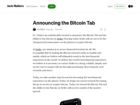 The Bitcoin Tab