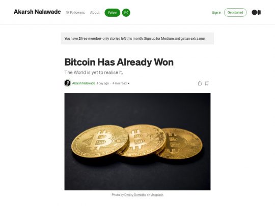 Bitcoin already Won